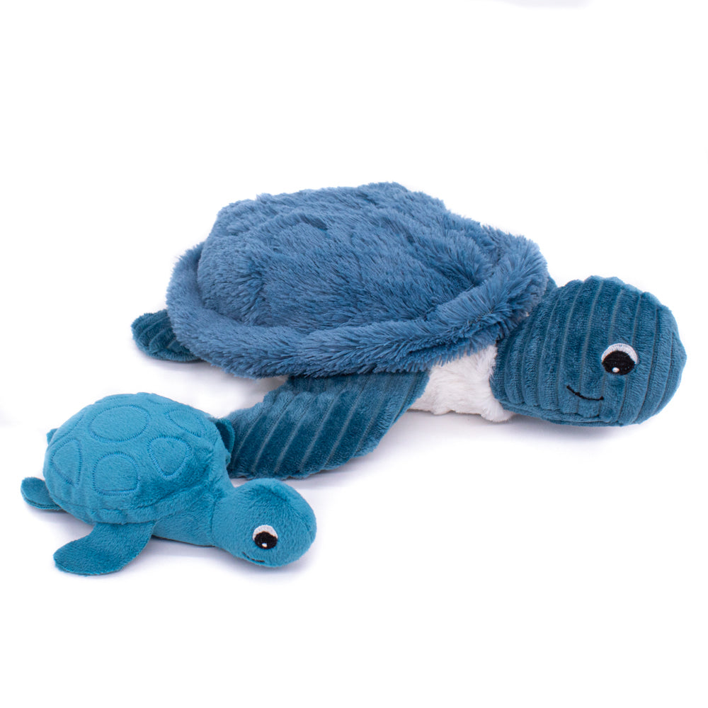 Les Deglingos Knuffel Schildpad Mama Blauw